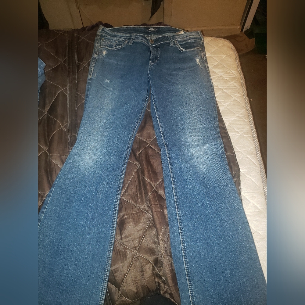 silver jeans
